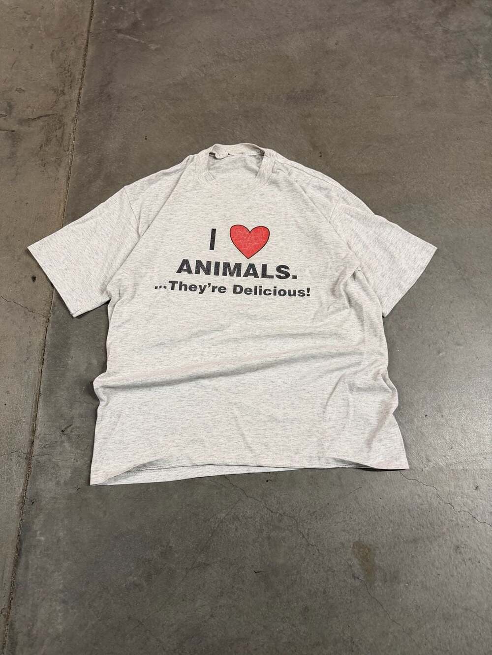 Vintage I Love Animals They're Delicious Humor T-Shirt